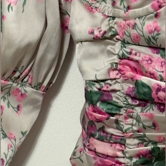 For Love And Lemons Palais Floral Crop Top in Gris Size XS - Picture 2 of 15